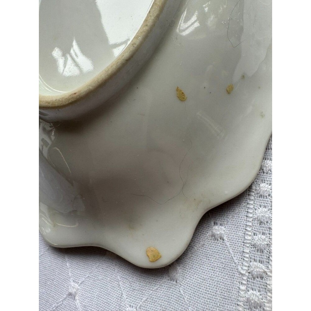 Schumann Bavaria Serving Bowl Gilt Dresden Floral Oval Scalloped Porcelain - Picture 8 of 14